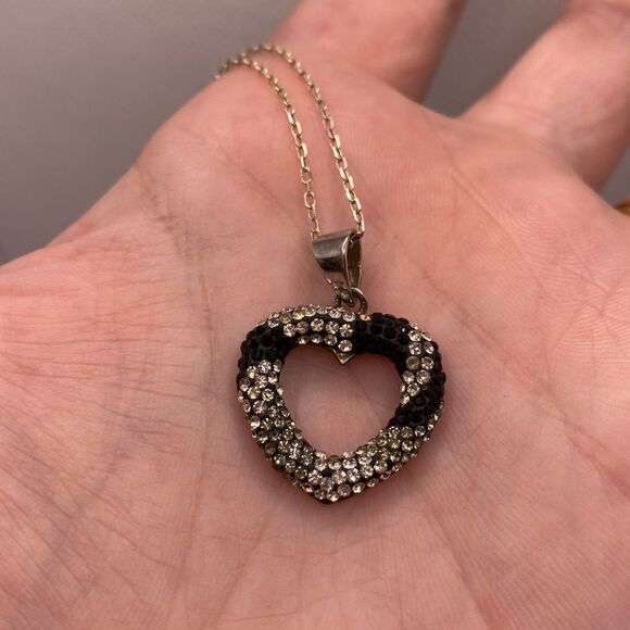 💛 Y2K 925 Crystal Heart Necklace - Picture 4 of 5